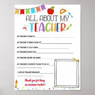 All about my Teacher Appreciation template Poster