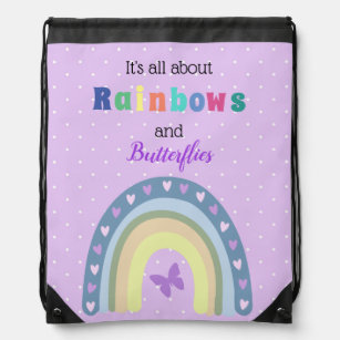 All About Rainbows And Butterflies     Drawstring Bag