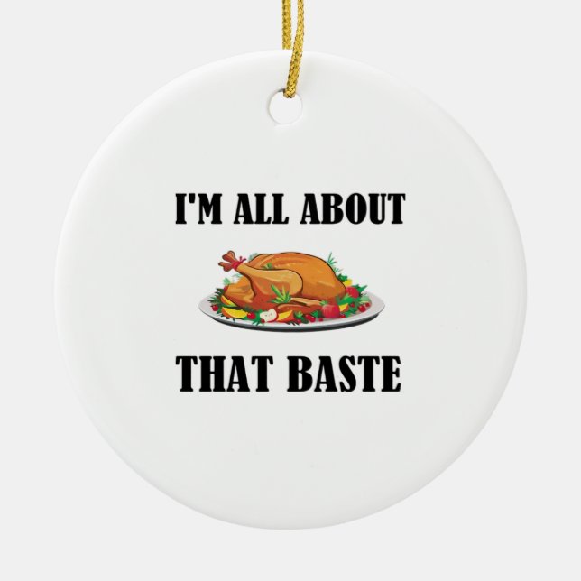 All About That Baste Classic Design Ceramic Tree Decoration (Front)