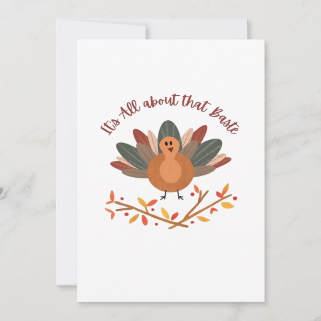All About That Baste Classic Sloth Holiday Card (Front)