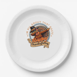 All About That Baste Happy Thanksgiving Classic Paper Plate