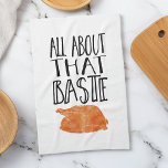 All About That Baste Thanksgiving Turkey Tea Towel<br><div class="desc">Because you know I’m all about that baste,  bout that baste! Funny Thanksgiving kitchen towel features handwritten-style text and a roast turkey illustration. Perfect for adding a little festive humour to your holiday cooking! Check out our shop for coordinating items.</div>