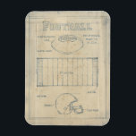 All About the Game - Football Magnet<br><div class="desc">All About the Game II" by Ethan Harper. Features a blue-print like image of football elements.</div>