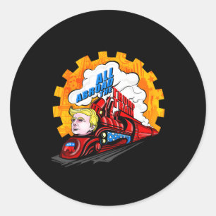 All Abroad The Trump Train 2024 Future Is Bright  Classic Round Sticker