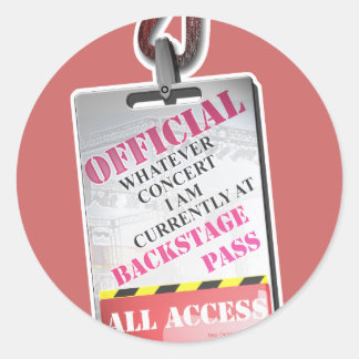 All Access Backstage Pass Classic Round Sticker