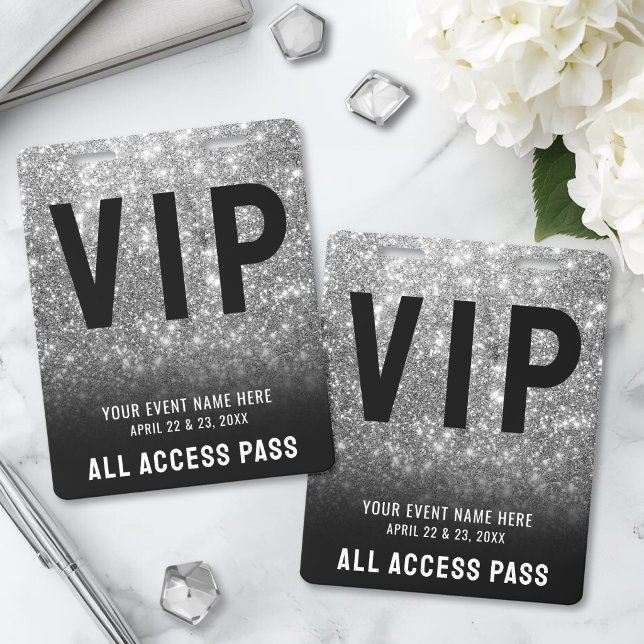 All Access Black White VIP Badge ID Badge (All Access Black White VIP Badge)