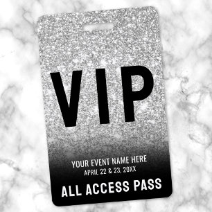 All Access Black White VIP Badge ID Badge