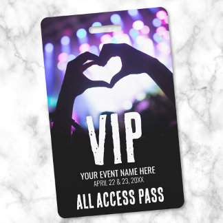 All Access Event VIP ID Badge