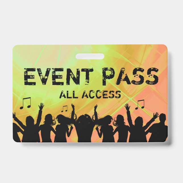 All Access Pass Concert Event Staff Badge ID Badge (Front)