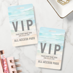 All Access Pass Event VIP ID Badge