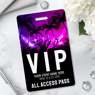 All Access Pass Event VIP ID Badge
