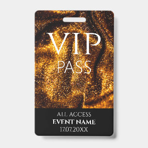 All Access Pass gold vip event id badge