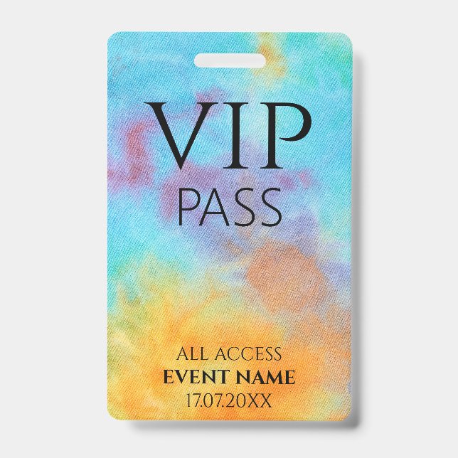 All Access Pass logo vip event id badge (Front)