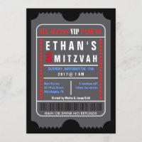 ALL ACCESS VIP PASS Bar Mitzvah Invitation