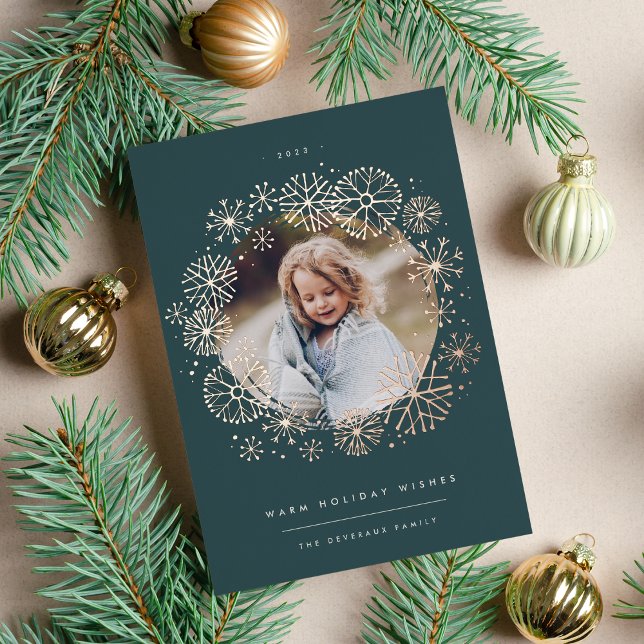 All Aflurry | Single Photo Foil Holiday Card (Creator Uploaded)