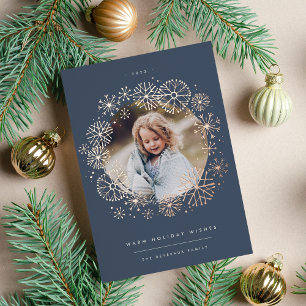 All Aflurry Single Photo Foil Holiday Card