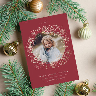 All Aflurry   Single Photo Foil Holiday Card