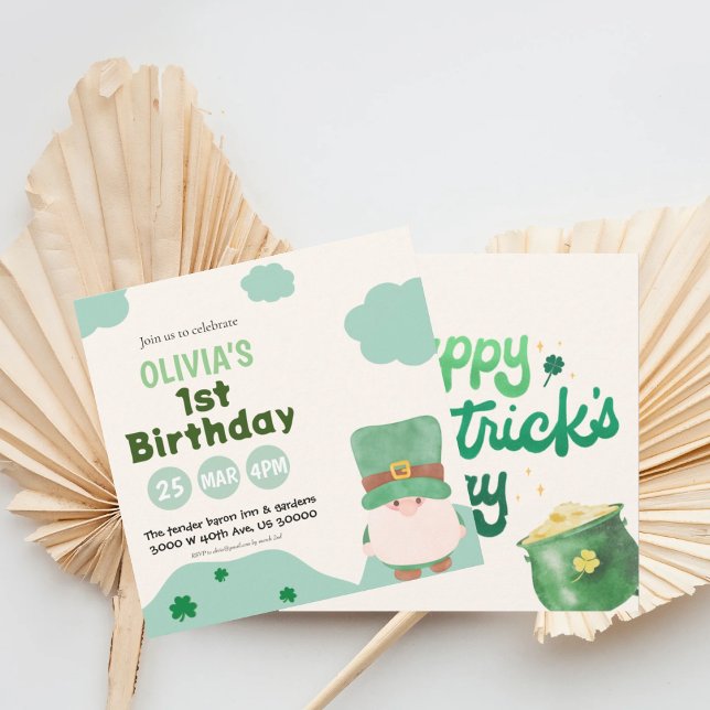 All age gender neutral st. Patrick’s day birthday  Invitation (Creator Uploaded)