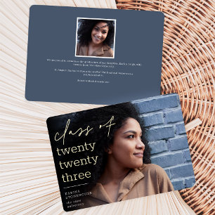 All Aligned Foil Photo Graduation Announcement