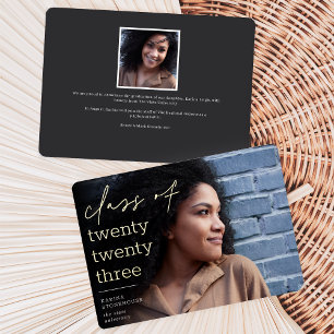 All Aligned Foil Photo Graduation Announcement