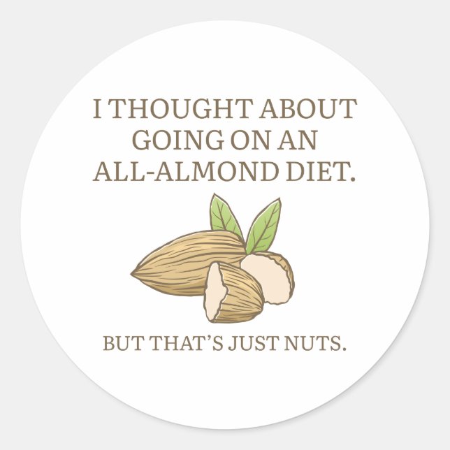 All-Almond Diet Classic Round Sticker (Front)