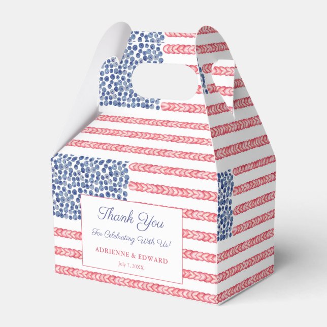 All-American 4th July Summer Picnic Couples Shower Favour Box (Front Side)