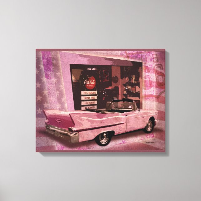 All American 50s Collage Canvas Print (Front)