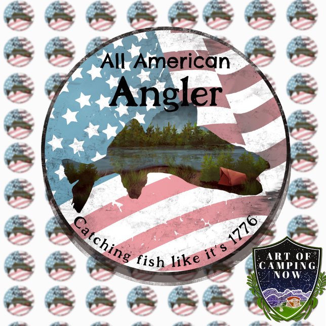 All American Angler  Classic Round Sticker (Creator Uploaded)