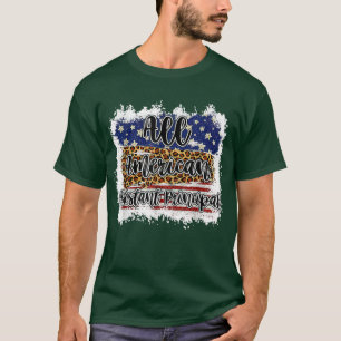 All American Assistant Principal Leopard Matching  T-Shirt