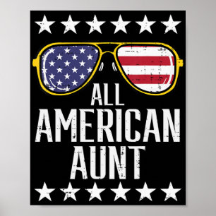 All American Aunt 4th Of July Memorial Day Matchin Poster