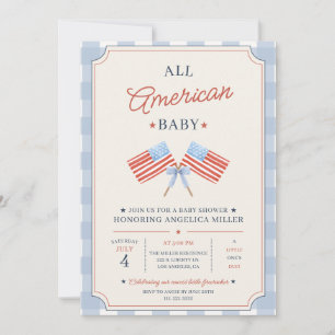 All American Baby Shower Patriotic 4th of July Invitation