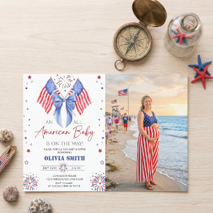 All American Baby Shower Photo Invitation
