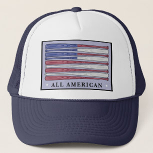 All American baseball bats flag patriotic hat