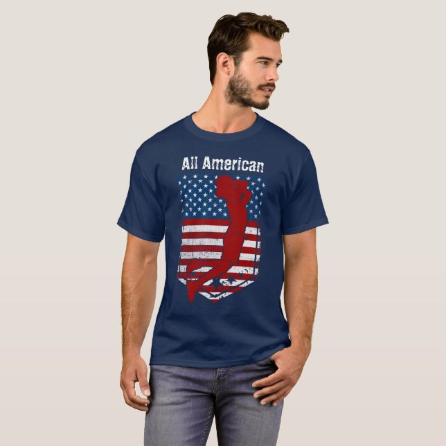 All-American Basketball Vintage Distressed 2 T-Shirt (Front Full)
