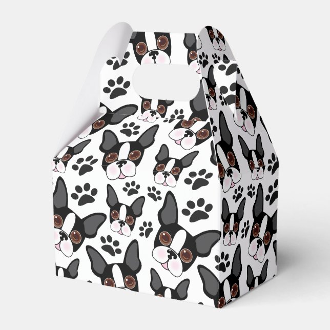 All American Boston Terrier Pet Puppy Dog Favour Box (Front Side)