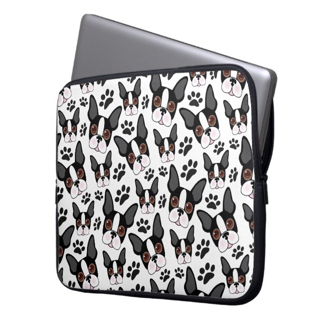 All American Boston Terrier Pet Puppy Dog Laptop Sleeve (Front Left)