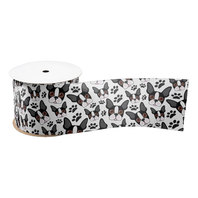 All American Boston Terrier Pet Puppy Dog Satin Ribbon (Spool)