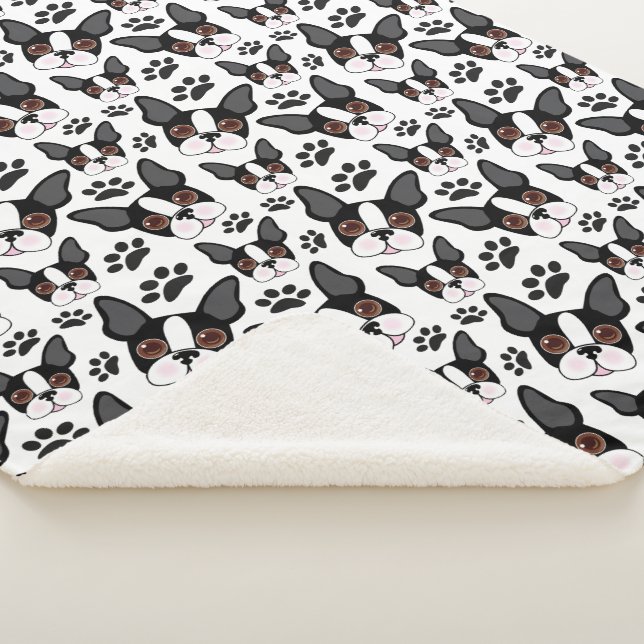 All American Boston Terrier Pet Puppy Dog Sherpa Blanket (3/4)