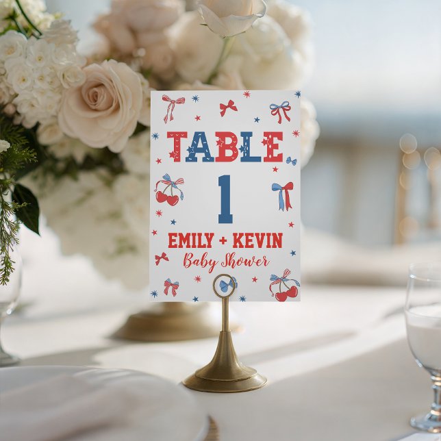 All American Bows Shower Table Numbers Sign (Creator Uploaded)