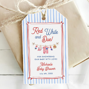 All American Boy 4th July Baby Shower Gift Tags