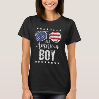 All American Boy 4th Of July Sunglasses Boys Kids  T-Shirt