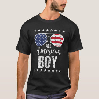 All American Boy 4th Of July Sunglasses Boys Kids  T-Shirt
