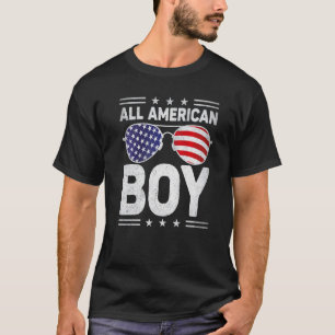 All American Boy 4th Of July Sunglasses Us Flag   T-Shirt
