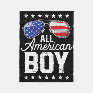 All American Boy 4th Of July Usa Sungles Family Ma Fleece Blanket