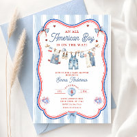 All American Boy Baby Shower Invitation