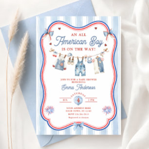 All American Boy Baby Shower Invitation