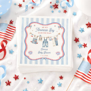 All American Boy Baby Shower Napkin