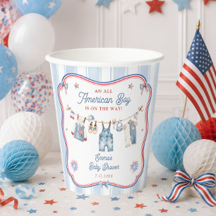 All American Boy Baby Shower Paper Cups