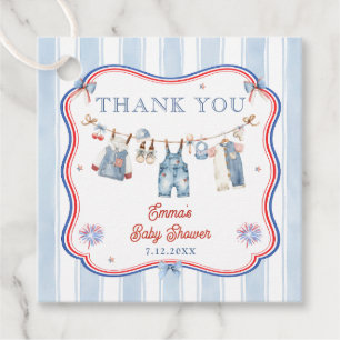 All American Boy Baby Shower Thank you Favour Tags