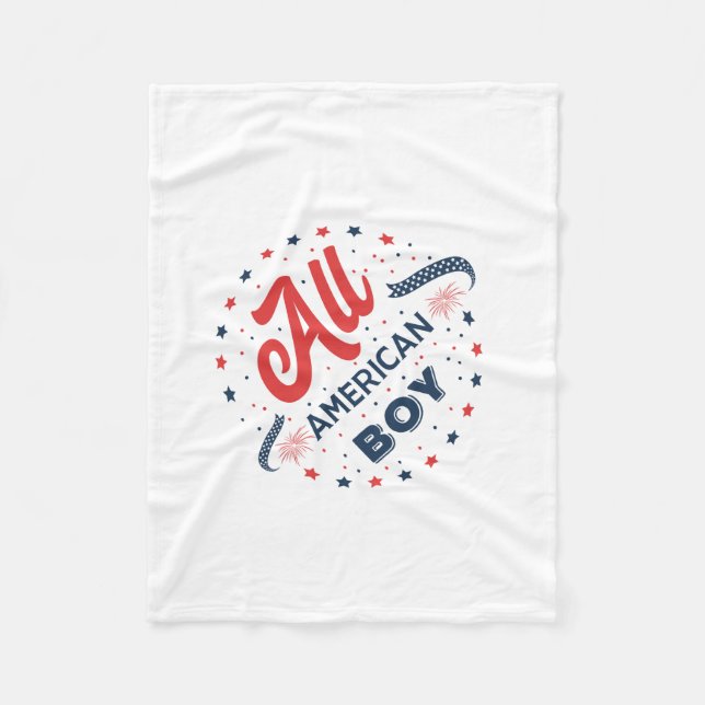 All American Boy Badge Fleece Blanket (Front)